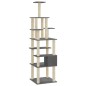 vidaXL Rascador para gatos con postes de sisal gris oscuro 183 cm