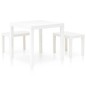 vidaXL Mesa de jardín con 2 bancos plástico blanco vidaXL Mesa de jardín con 2 bancos plástico blanco