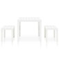 vidaXL Mesa de jardín con 2 bancos plástico blanco vidaXL Mesa de jardín con 2 bancos plástico blanco
