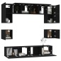 vidaXL Set de muebles para TV 8 piezas madera contrachapada negro