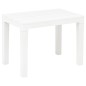 vidaXL Mesa de jardín con 2 bancos plástico blanco vidaXL Mesa de jardín con 2 bancos plástico blanco
