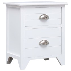 vidaXL Mesita de noche madera de Paulownia blanco 38x28x45 cm