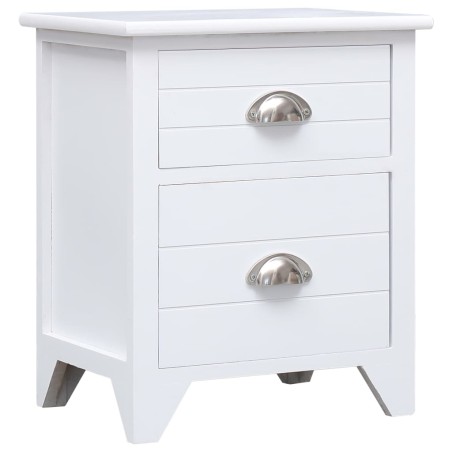 vidaXL Mesita de noche madera de Paulownia blanco 38x28x45 cm