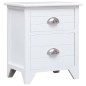 vidaXL Mesita de noche madera de Paulownia blanco 38x28x45 cm vidaXL Mesita de noche madera de Paulownia blanco 38x28x45 cm