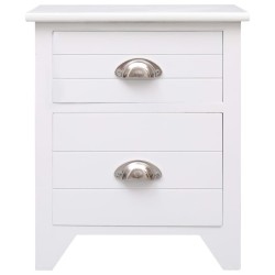 vidaXL Mesita de noche madera de Paulownia blanco 38x28x45 cm
