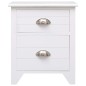 vidaXL Mesita de noche madera de Paulownia blanco 38x28x45 cm vidaXL Mesita de noche madera de Paulownia blanco 38x28x45 cm