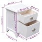 vidaXL Mesita de noche madera de Paulownia blanco 38x28x45 cm vidaXL Mesita de noche madera de Paulownia blanco 38x28x45 cm