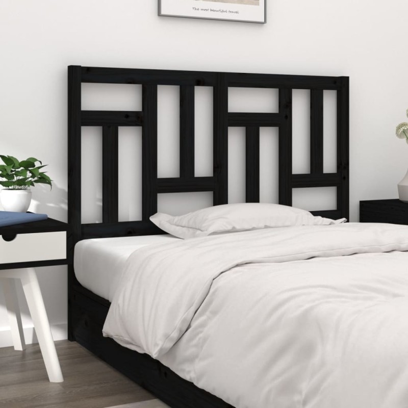 vidaXL Cabecero de cama madera maciza de pino negro 205,5x4x100 cm vidaXL Cabecero de cama madera maciza de pino negro 205,5x4x100 cm