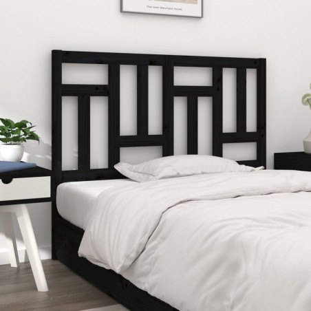 vidaXL Cabecero de cama madera maciza de pino negro 205,5x4x100 cm