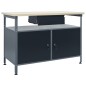 vidaXL Banco de trabajo de acero negro 120x60x85 cm vidaXL Banco de trabajo de acero negro 120x60x85 cm
