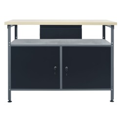 vidaXL Banco de trabajo de acero negro 120x60x85 cm
