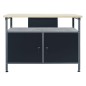 vidaXL Banco de trabajo de acero negro 120x60x85 cm vidaXL Banco de trabajo de acero negro 120x60x85 cm