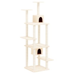 vidaXL Rascador para gatos con postes de sisal crema 176 cm
