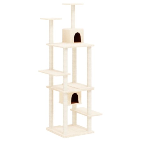 vidaXL Rascador para gatos con postes de sisal crema 176 cm