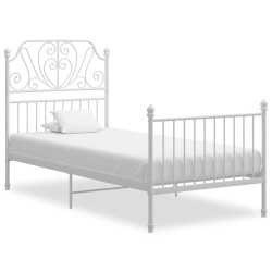 vidaXL Estructura de cama de metal blanco 90x200 cm