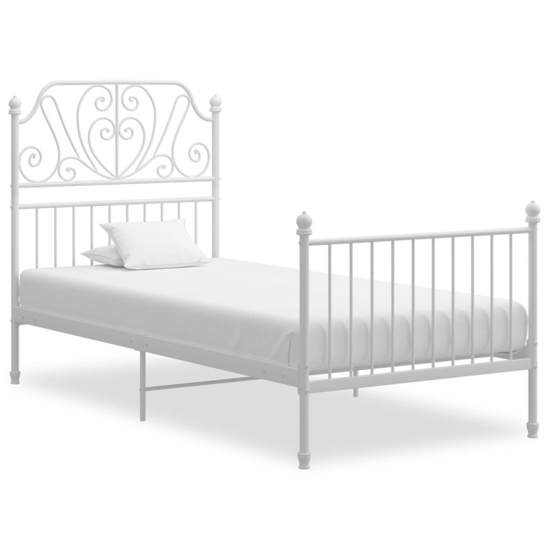 vidaXL Estructura de cama de metal blanco 90x200 cm vidaXL Estructura de cama de metal blanco 90x200 cm