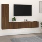 vidaXL Set de muebles para TV 4 pzas madera contrachapada marrón roble