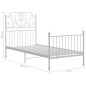 vidaXL Estructura de cama de metal blanco 90x200 cm vidaXL Estructura de cama de metal blanco 90x200 cm