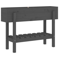 vidaXL Arriate elevado de jardín madera maciza pino gris 101x30x69 cm