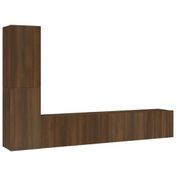 vidaXL Set de muebles para TV 4 pzas madera contrachapada marrón roble