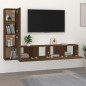 vidaXL Set de muebles para TV 4 pzas madera contrachapada marrón roble