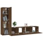 vidaXL Set de muebles para TV 4 pzas madera contrachapada marrón roble