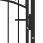 vidaXL Puerta de valla con picos acero negro 100x150 cm vidaXL Puerta de valla con picos acero negro 100x150 cm