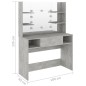 vidaXL Tocador de maquillaje luces LED MDF gris hormigón 100x40x135 cm vidaXL Tocador de maquillaje luces LED MDF gris hormigón 100x40x135 cm