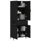 vidaXL Aparador alto madera contrachapada negro 69,5x34x180 cm vidaXL Aparador alto madera contrachapada negro 69,5x34x180 cm