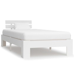 vidaXL Estructura de cama de madera maciza de pino blanco 100x200 cm