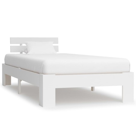 vidaXL Estructura de cama de madera maciza de pino blanco 100x200 cm