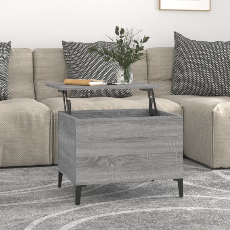 vidaXL Mesa de centro madera contrachapada gris Sonoma 60x44,5x45 cm vidaXL Mesa de centro madera contrachapada gris Sonoma 60x44,5x45 cm