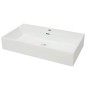 vidaXL Lavabo con orificio para grifo cerámica 76x42,5x14,5 cm blanco vidaXL Lavabo con orificio para grifo cerámica 76x42,5x14,5 cm blanco