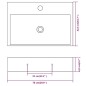 vidaXL Lavabo con orificio para grifo cerámica 76x42,5x14,5 cm blanco vidaXL Lavabo con orificio para grifo cerámica 76x42,5x14,5 cm blanco