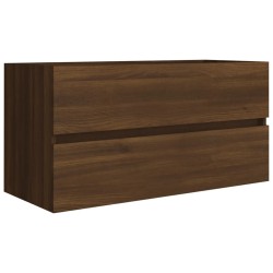 vidaXL Mueble de lavabo madera contrachapada roble marrón 90x38,5x45cm