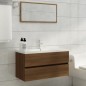 vidaXL Mueble de lavabo madera contrachapada roble marrón 90x38,5x45cm vidaXL Mueble de lavabo madera contrachapada roble marrón 90x38,5x45cm