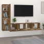 vidaXL Set de muebles de TV 4 pzas madera contrachapada roble ahumado vidaXL Set de muebles de TV 4 pzas madera contrachapada roble ahumado