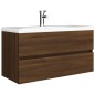 vidaXL Mueble de lavabo madera contrachapada roble marrón 90x38,5x45cm vidaXL Mueble de lavabo madera contrachapada roble marrón 90x38,5x45cm