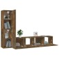 vidaXL Set de muebles de TV 4 pzas madera contrachapada roble ahumado vidaXL Set de muebles de TV 4 pzas madera contrachapada roble ahumado