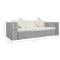 vidaXL Sofá de 3 plazas con cojines ratán natural gris vidaXL Sofá de 3 plazas con cojines ratán natural gris