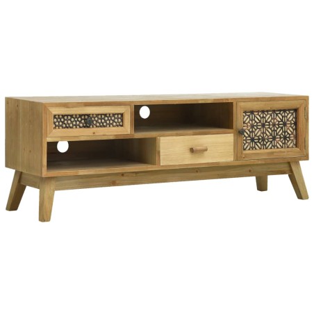 vidaXL Mueble para TV madera tallada marrón 120x30x42 cm