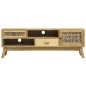 vidaXL Mueble para TV madera tallada marrón 120x30x42 cm