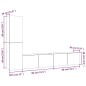 vidaXL Set de muebles de TV 4 pzas madera contrachapada roble ahumado vidaXL Set de muebles de TV 4 pzas madera contrachapada roble ahumado