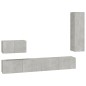 vidaXL Set de muebles de TV 4 pzas madera contrachapada gris hormigón vidaXL Set de muebles de TV 4 pzas madera contrachapada gris hormigón