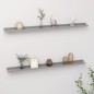 vidaXL Estantes de pared 2 unidades gris 115x9x3 cm