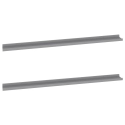 vidaXL Estantes de pared 2 unidades gris 115x9x3 cm