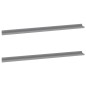 vidaXL Estantes de pared 2 unidades gris 115x9x3 cm