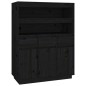 vidaXL Aparador alto de madera maciza de pino negro 89x40x116,5 cm vidaXL Aparador alto de madera maciza de pino negro 89x40x116,5 cm