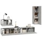 vidaXL Set de muebles de TV 4 pzas madera contrachapada gris hormigón vidaXL Set de muebles de TV 4 pzas madera contrachapada gris hormigón
