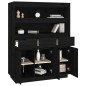 vidaXL Aparador alto de madera maciza de pino negro 89x40x116,5 cm vidaXL Aparador alto de madera maciza de pino negro 89x40x116,5 cm